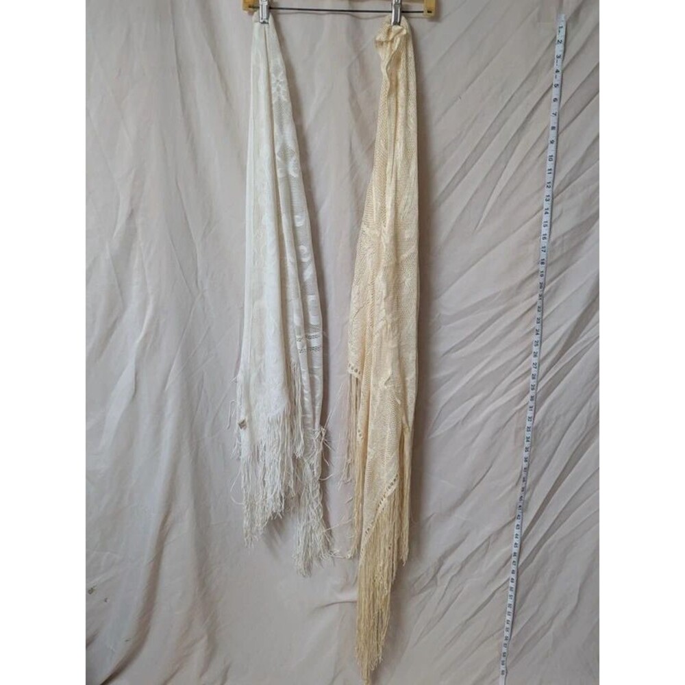 Vintage California Things Lace Fringe Shawl Scarf Bundle (one untagged)